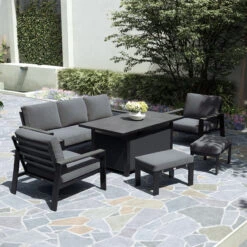 Supremo Livorno 3 Seat Lounge Set With 160x90cm Static Table