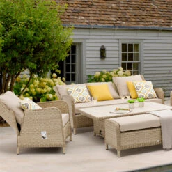 Bramblecrest Somerford 3 Seat Sofa Lounge Dining Set With Adjustable Ceramic Table -Ketler Outdoors Shop KITSET3412 68042.1673617225