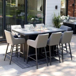 Supremo Mirfield 8 Seat Rectangular Bar Set With 180x100cm Fire Pit Table