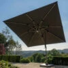 Bramblecrest Truro 3 Metre Square Parasol With LED - Grey