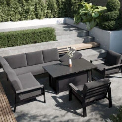 Livorno Corner Modular Carbon Black 145x85cm