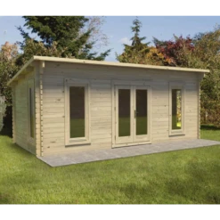Forest Arley 6m X 3m Cabin - Pent Roof, Double Glazed 24kg Polyester Felt, No Underlay