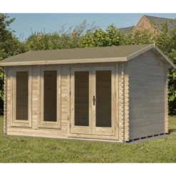 Forest Chiltern 4m X 3m Log Cabin Single Glazed 24kg Felt, No Underlay