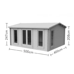 Forest Rushock 5m X 4m Log Cabin - Apex Roof, Double Glazed 24kg Polyester Felt, Plus Underlay