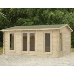 Forest Rushock 5m X 4m Log Cabin - Apex Roof, Double Glazed With Felt Shingles, Plus Underlay
