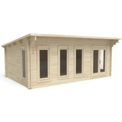 Forest Wolverley 6m X 4m Log Cabin - Pent Roof, Double Glazed 24kg Polyester Felt, Plus Underlay