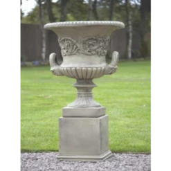 Border Stoneware Large Urn Handles On Plinth (Single)