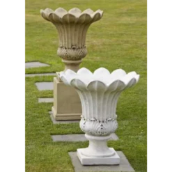 Border Stoneware Tulip Vase On Plinth