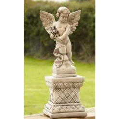 Border Stoneware Large Angel On Plinth