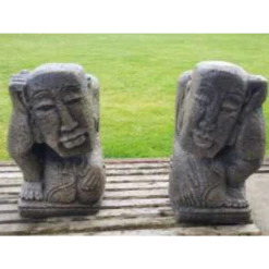 Border Stoneware Pair Buddha Bookends