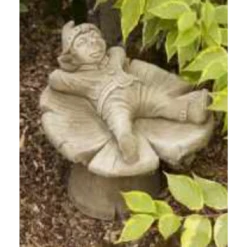 Border Stoneware Pixie Laying On Mushroom