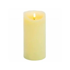 23x9cm Cream Flickerbright Textured Candle