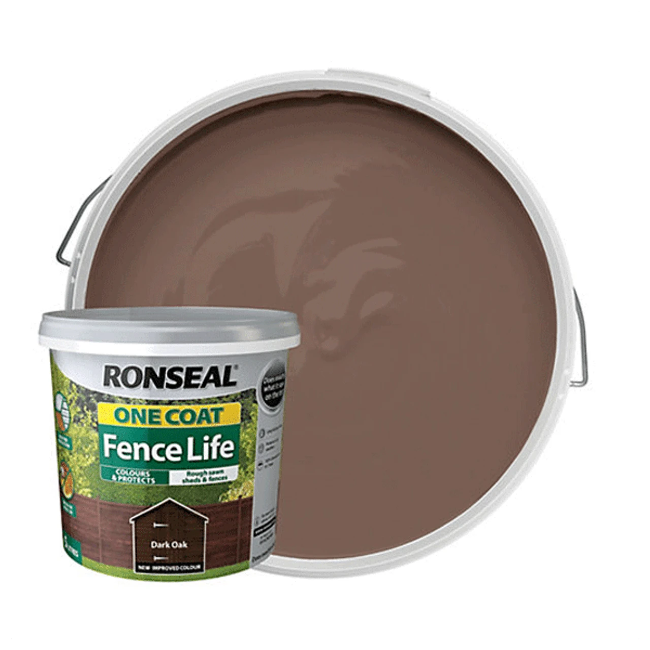 Ronseal One Coat Fence Life Dark Oak 5L 3 Ronseal One Coat Fence Life Dark Oak 5L